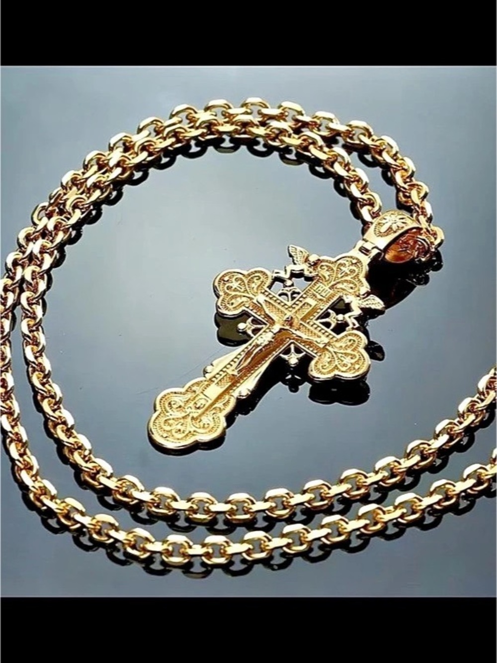 Gold-Tone Cross Pendant Necklace
